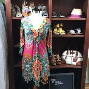 Paisley 3/4 Bell Sleeve Printed Dress